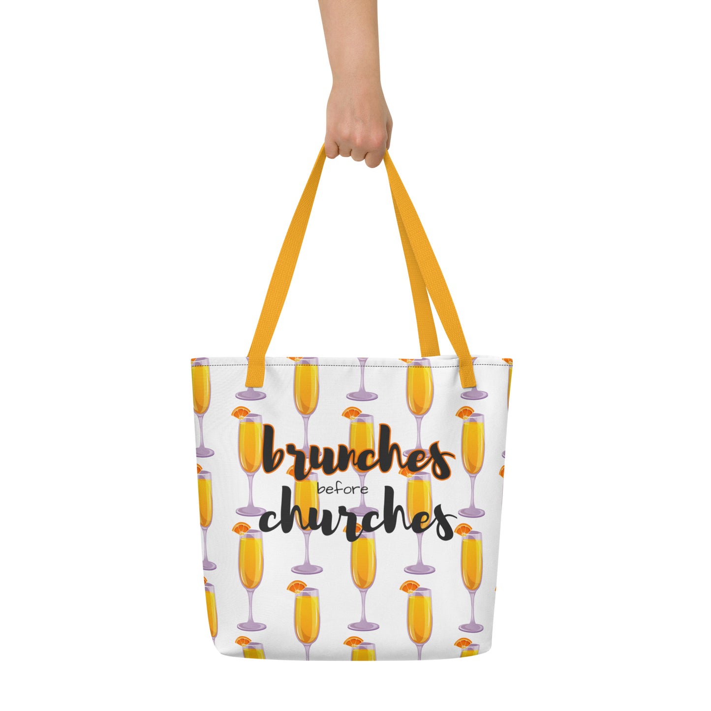 Brunches Before Churches - Large Tote Bag