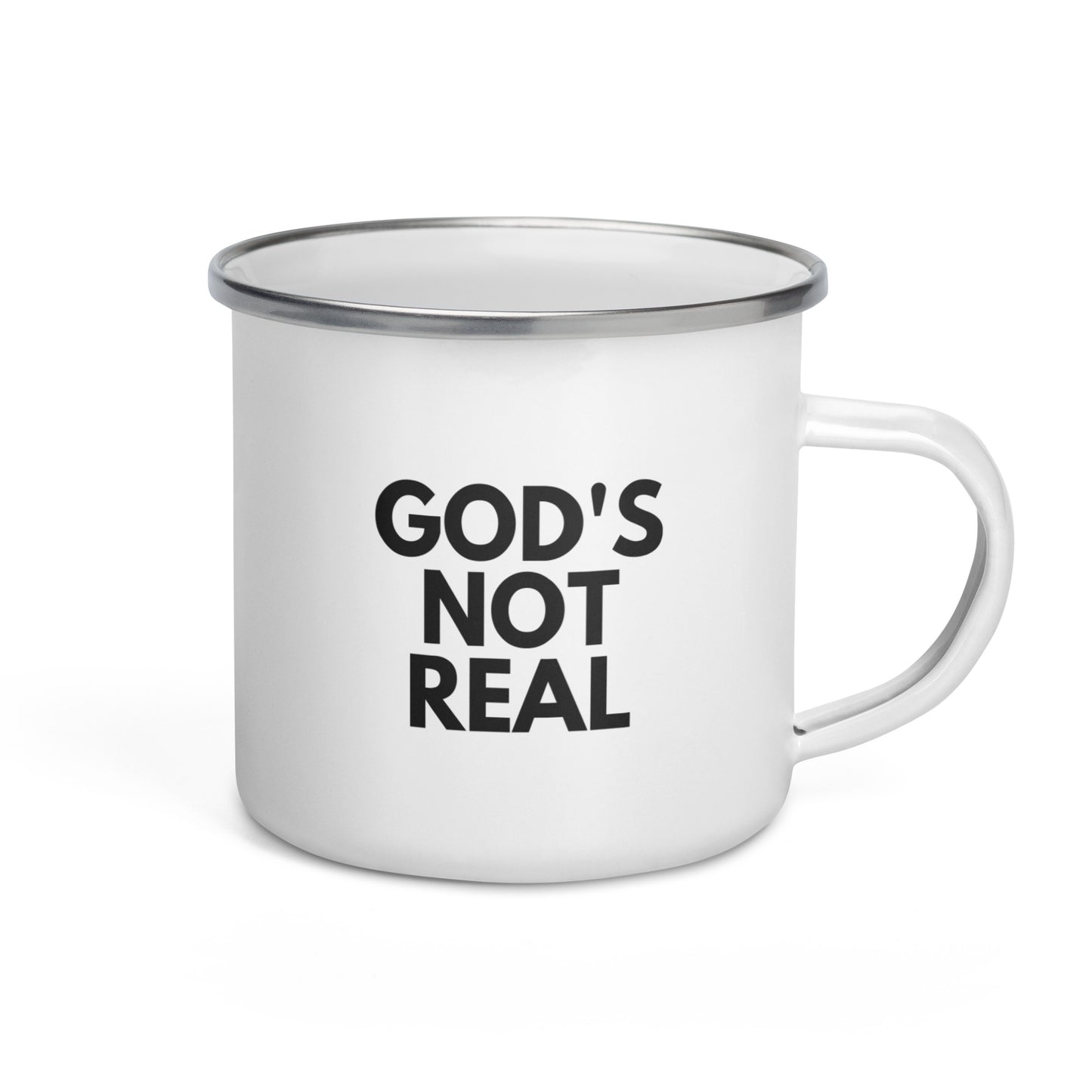 God's Not Real - Enamel Mug