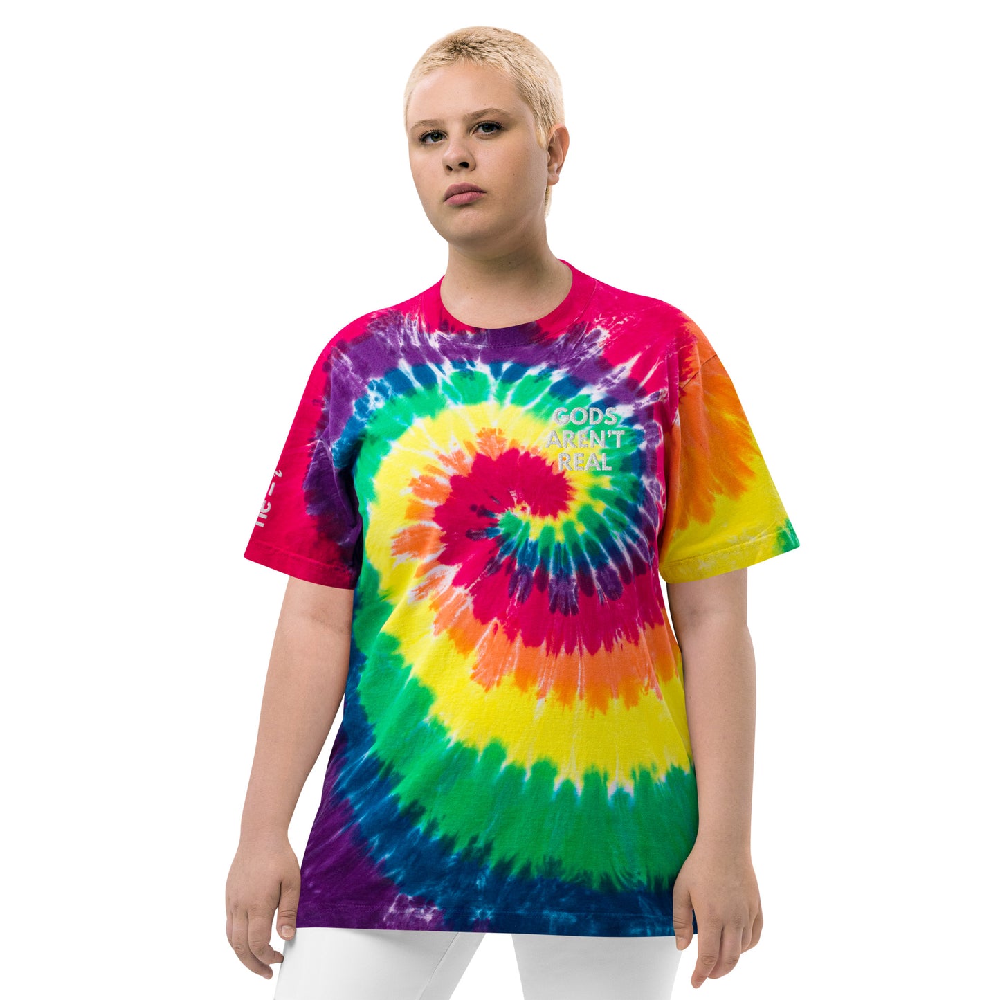 Gods Aren't Real - Oversized Tie-Dye Tee