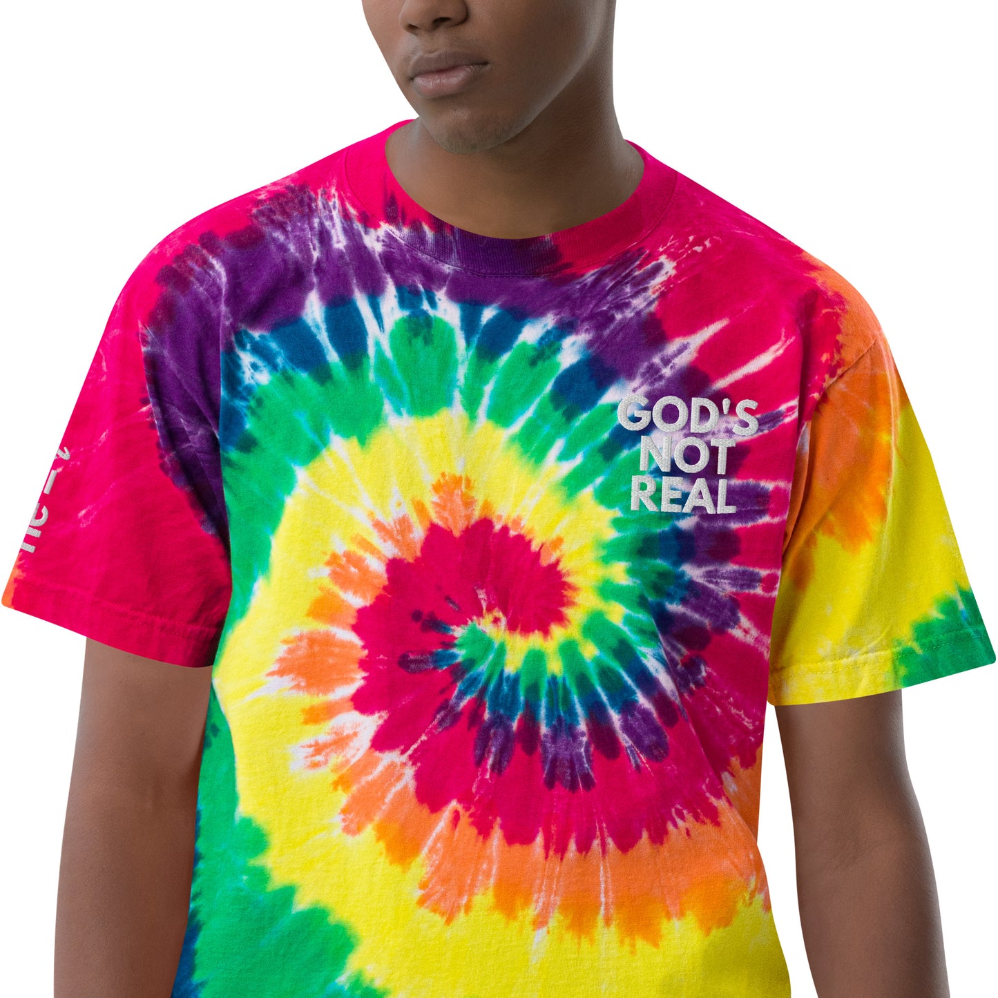 God's Not Real - Oversized Tie-Dye T-Shirt