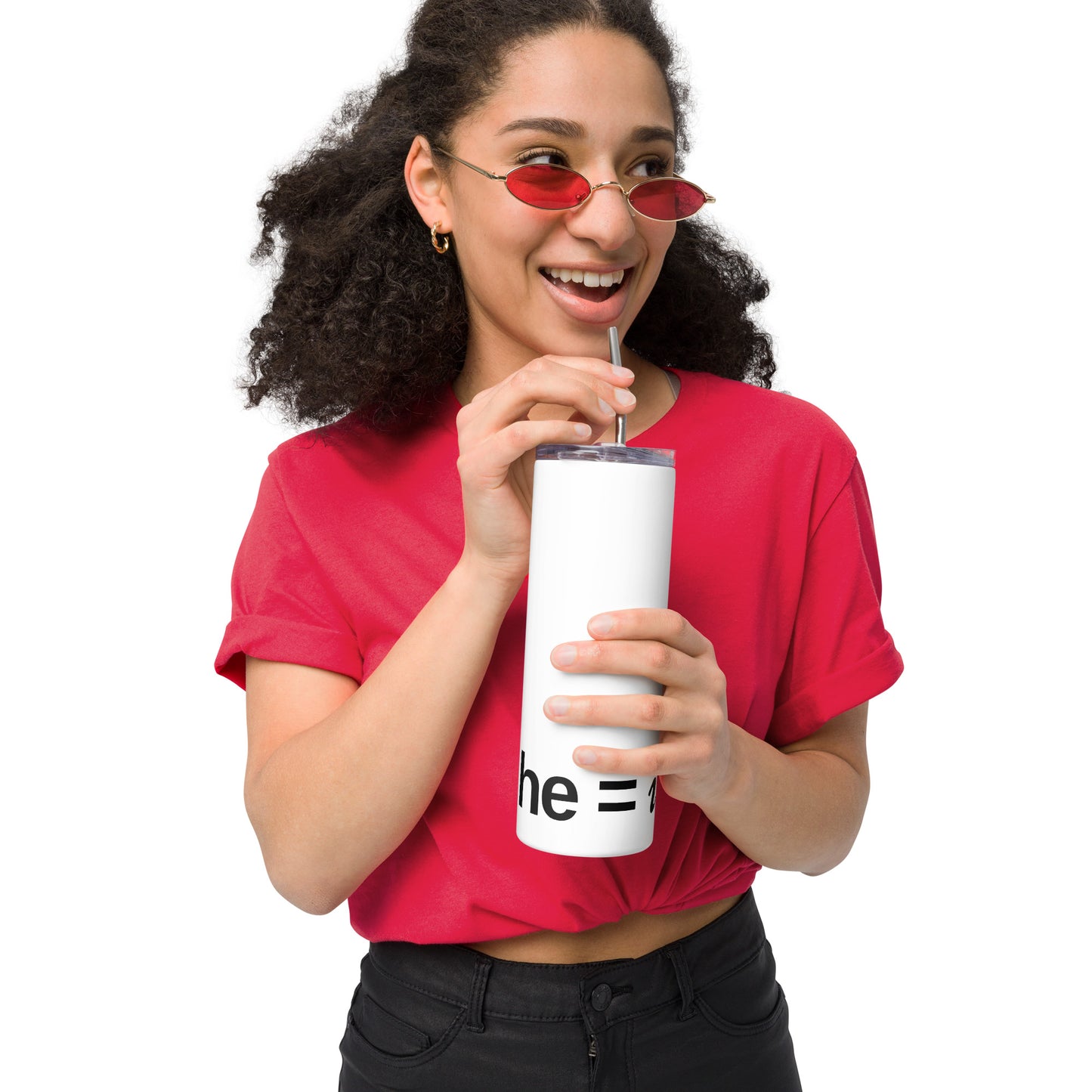 he = i - Stainless Steel Tumbler with Straw
