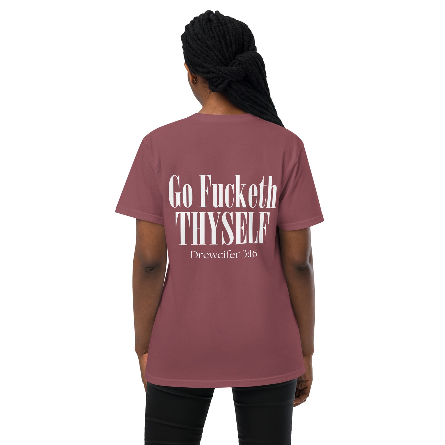 Go Fucketh Thyself Drewcifer 3:16 - Pocket Tee