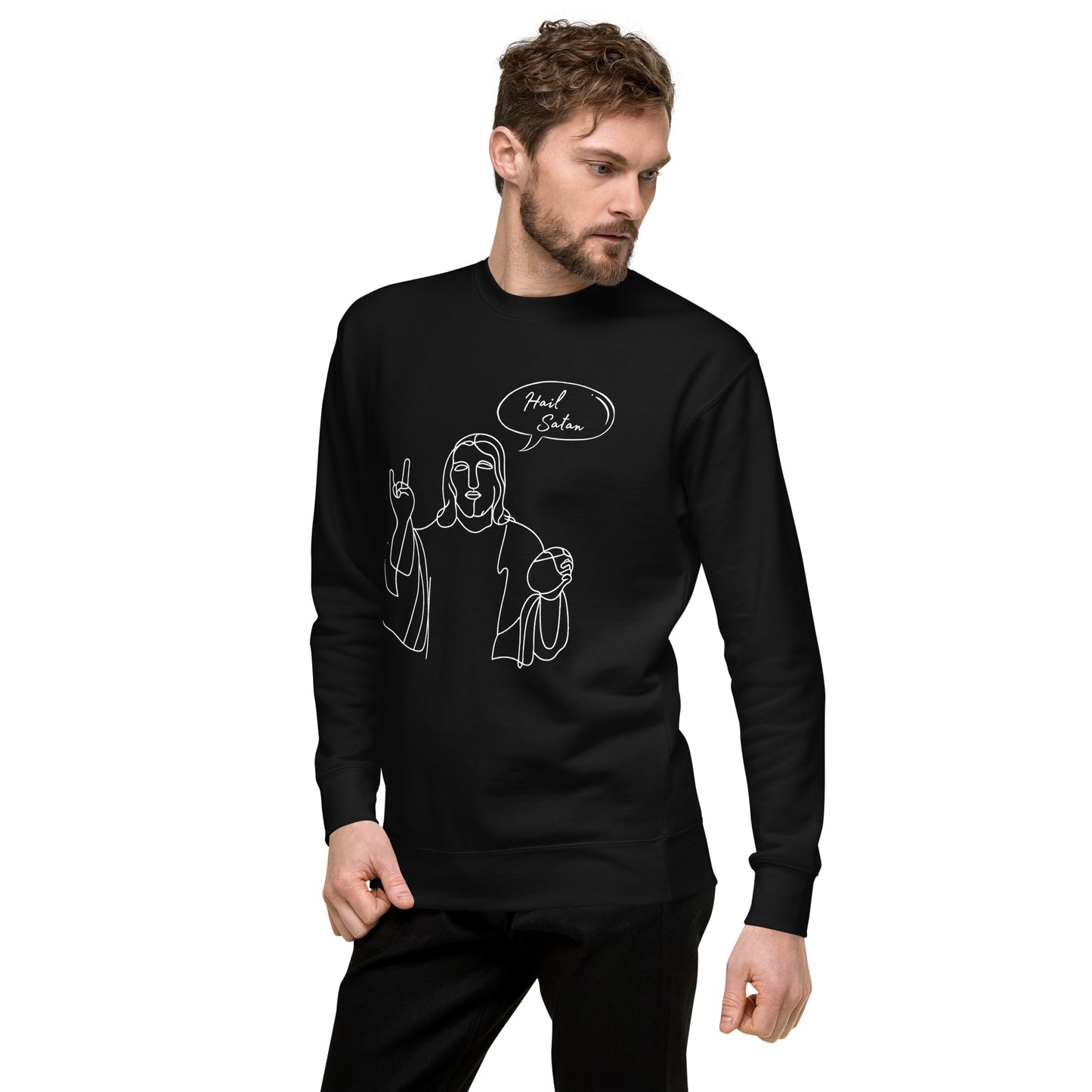 Hail Satan Jesus - Crew Neck Sweatshirt