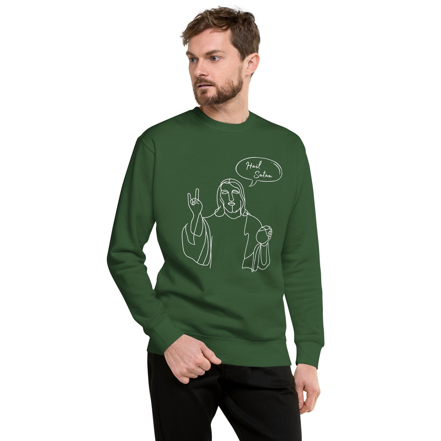 Hail Satan Jesus - Crew Neck Sweatshirt