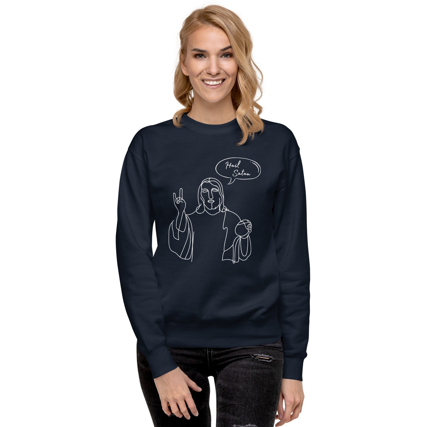 Hail Satan Jesus - Crew Neck Sweatshirt