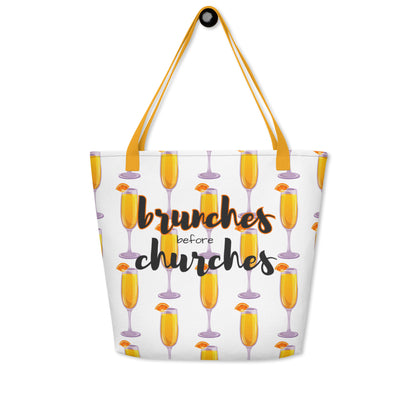 Brunches Before Churches - Large Tote Bag