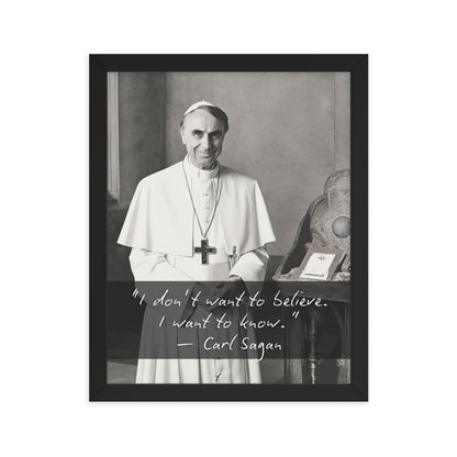 Pope Carl Sagan - Not the Pope Framed Quote Poster