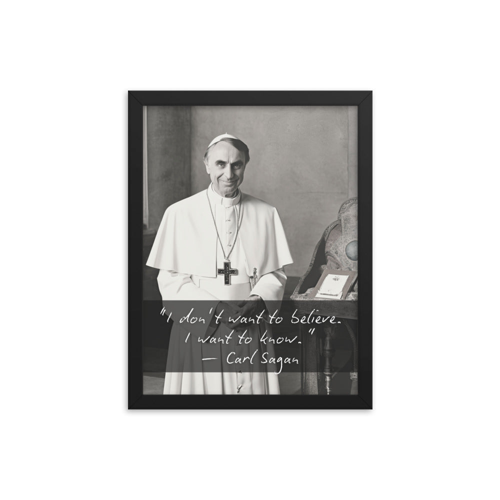 Pope Carl Sagan - Not the Pope Framed Quote Poster