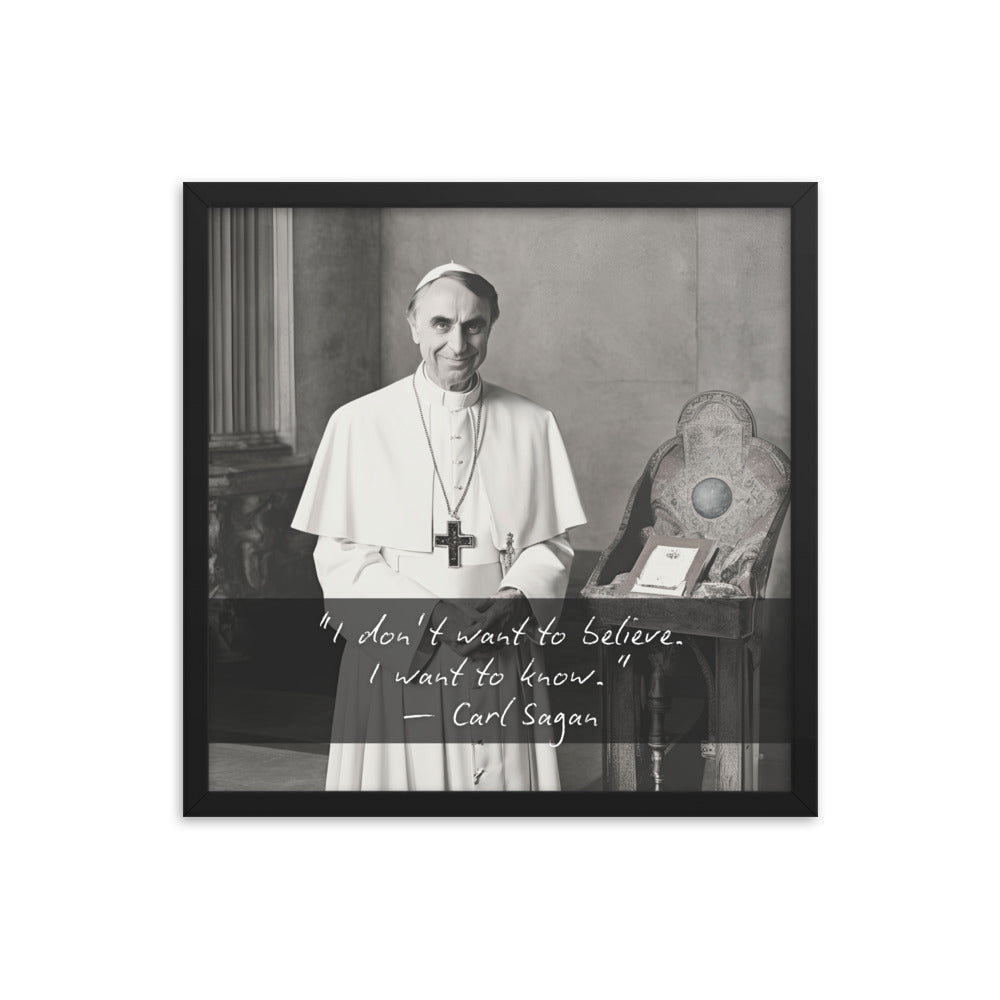 Pope Carl Sagan - Not the Pope Framed Quote Poster