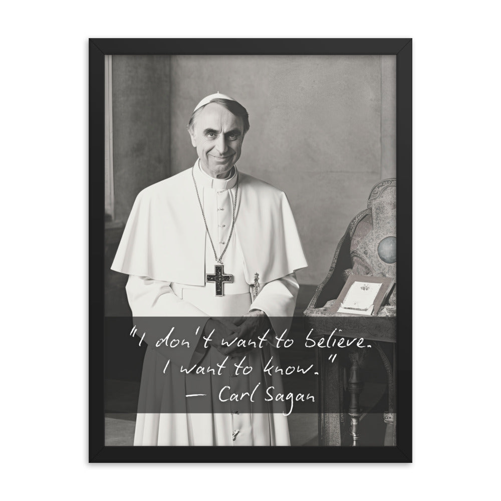Pope Carl Sagan - Not the Pope Framed Quote Poster