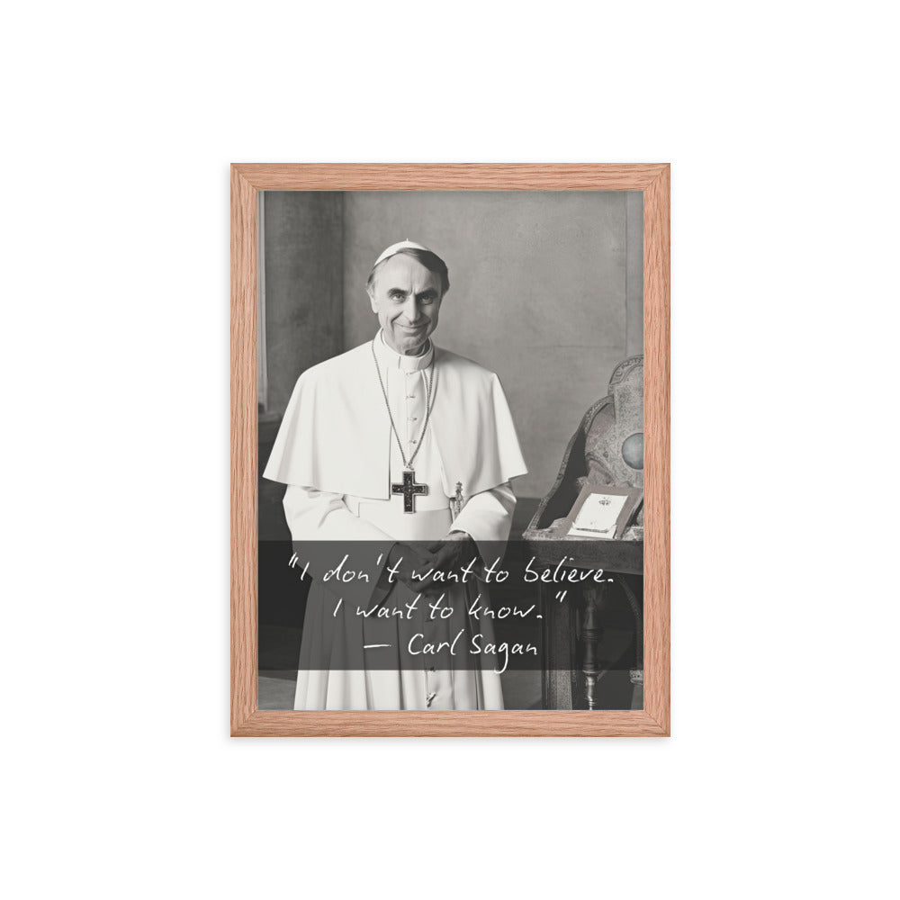 Pope Carl Sagan - Not the Pope Framed Quote Poster