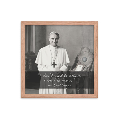 Pope Carl Sagan - Not the Pope Framed Quote Poster