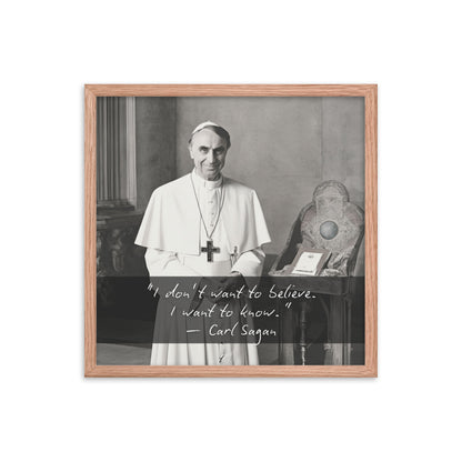 Pope Carl Sagan - Not the Pope Framed Quote Poster