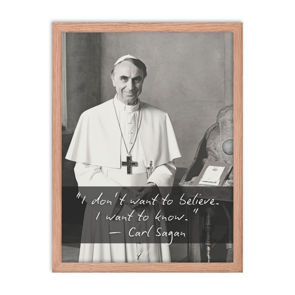 Pope Carl Sagan - Not the Pope Framed Quote Poster
