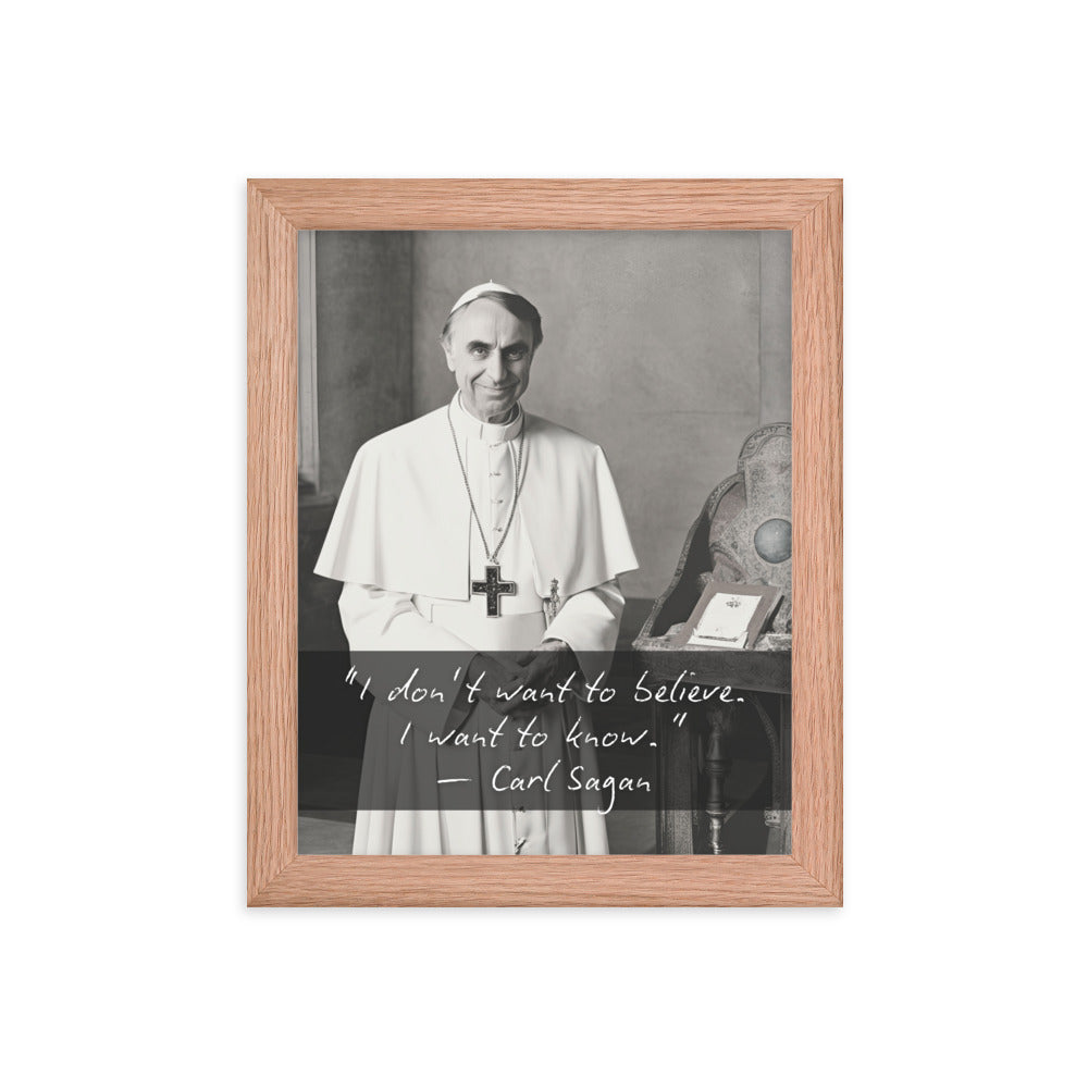Pope Carl Sagan - Not the Pope Framed Quote Poster