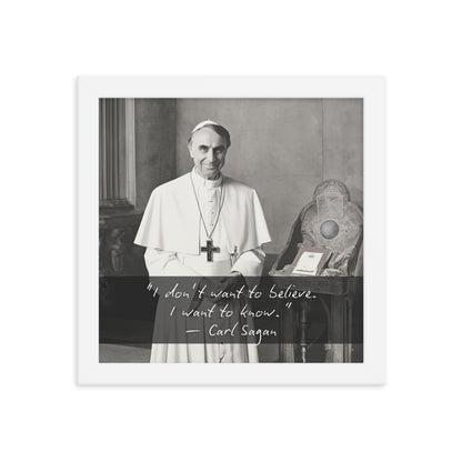Pope Carl Sagan - Not the Pope Framed Quote Poster