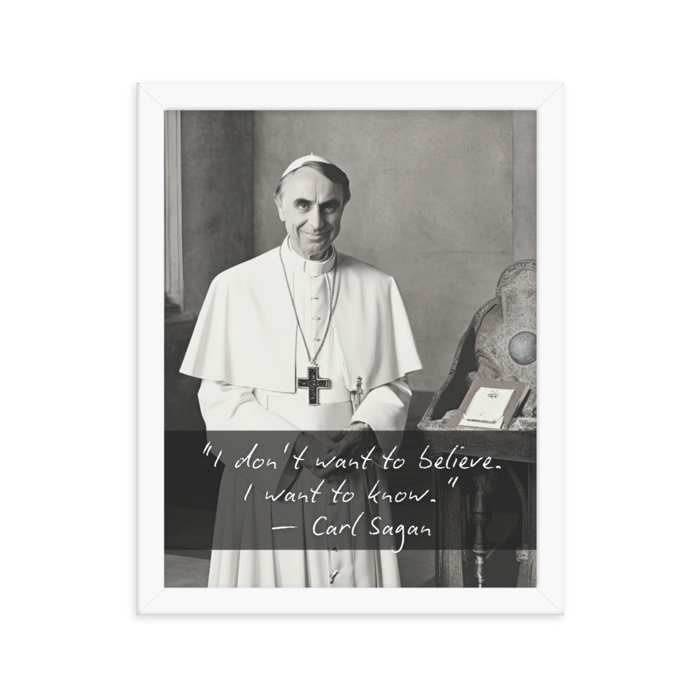 Pope Carl Sagan - Not the Pope Framed Quote Poster