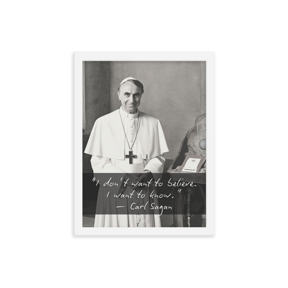 Pope Carl Sagan - Not the Pope Framed Quote Poster