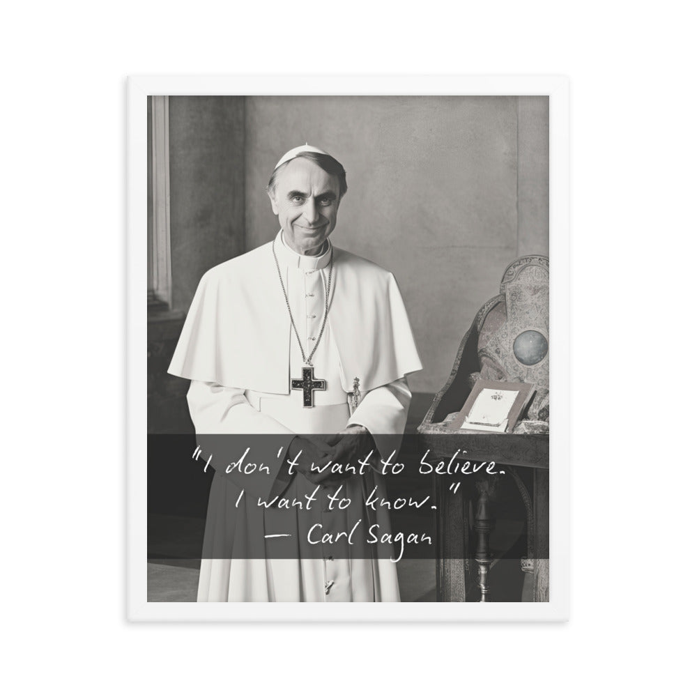 Pope Carl Sagan - Not the Pope Framed Quote Poster