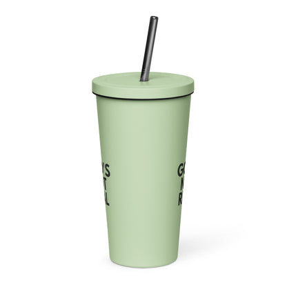 God's Not Real - Insulated Tumbler with Straw