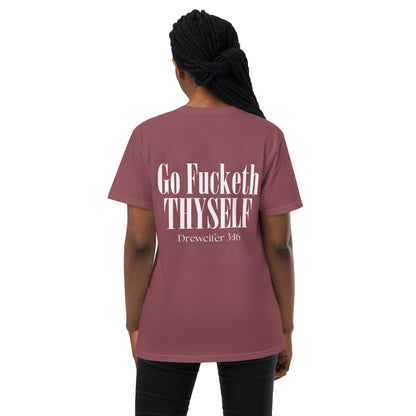 Go Fucketh Thyself Drewcifer 3:16 - Pocket Tee