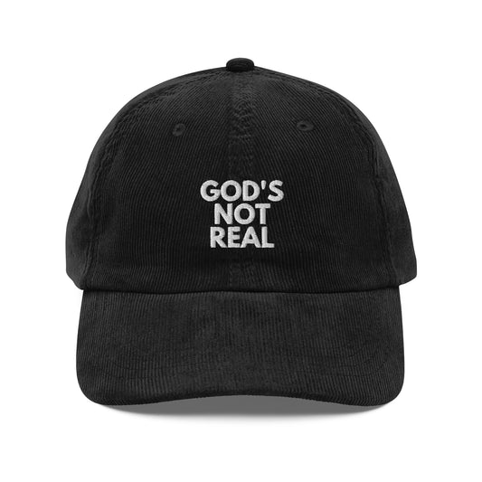 God's Not Real - Vintage Corduroy Cap