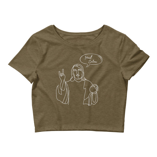 Hail Satan Jesus - Crop Tee